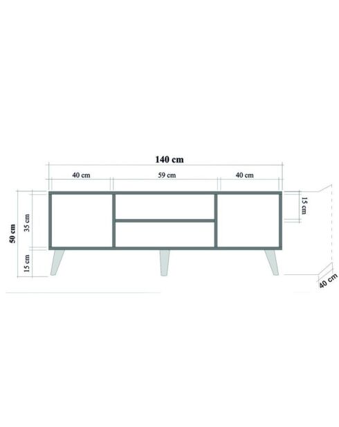 Meuble TV Truva beige - 140x50x40 cm