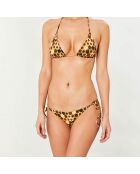 Maillot de bain 2 pièces triangles souples Hippie jaune/noir