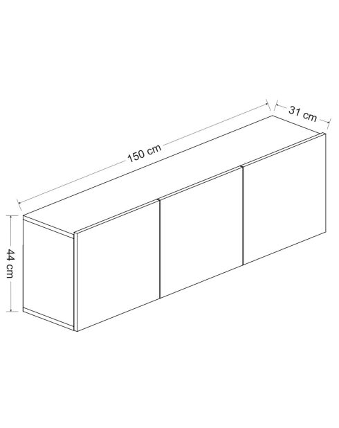 Meuble TV White blanc - 150x44x31 cm