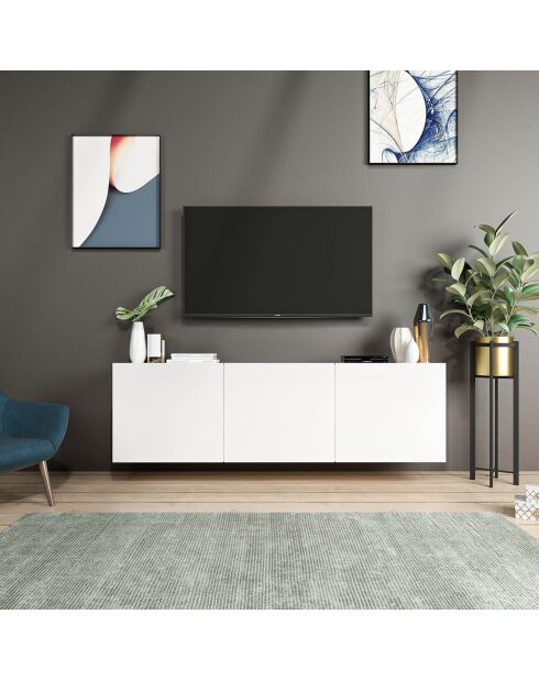 Meuble TV White blanc - 150x44x31 cm