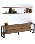 Meuble TV Melis noyer - 160x45x30 cm