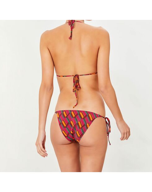 Maillot de bain 2 pièces triangles souples Clave rose/orange