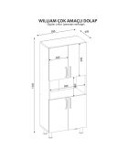Mueble de baño William blanco - 59,5 x 140,3 x 29,5 cm