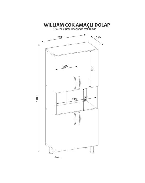 Mueble de baño William blanco - 59,5 x 140,3 x 29,5 cm