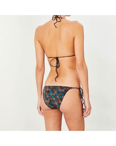 Maillot de bain 2 pièces triangles souples Hippie bleu/marron