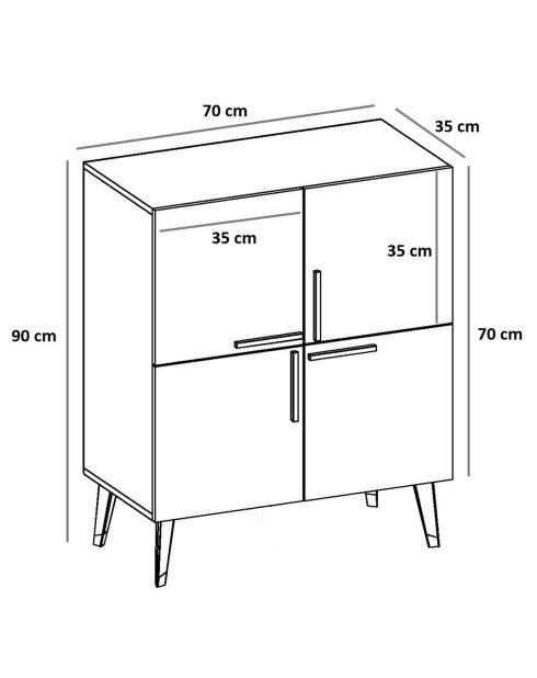 Buffet Makro blanc - Taille : 70x90x35 cm