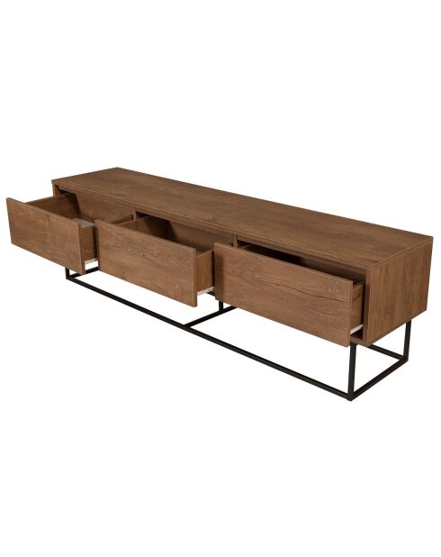 Meuble TV Milo 180 noyer/noir - 180x50x40 cm