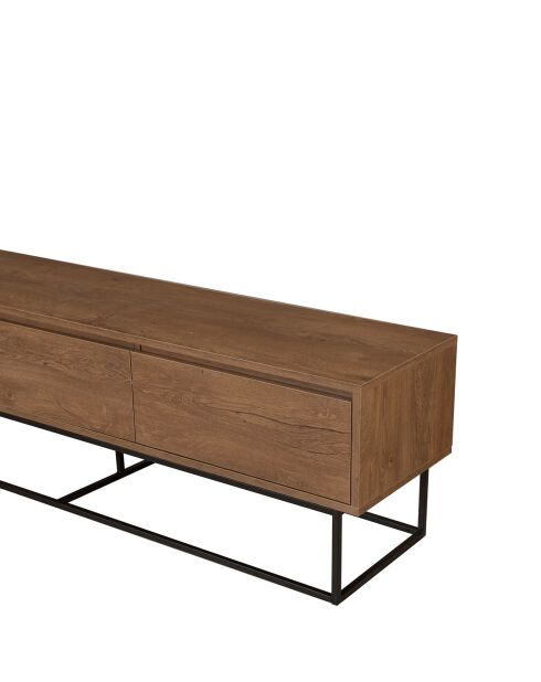 Meuble TV Milo 180 noyer/noir - 180x50x40 cm