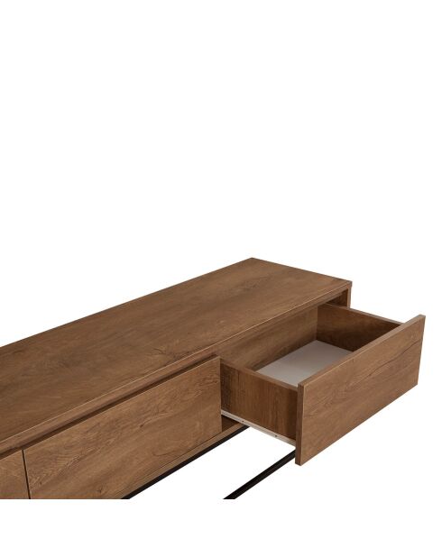 Meuble TV Milo 180 noyer/noir - 180x50x40 cm