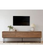 Meuble TV Milo 180 noyer/noir - 180x50x40 cm