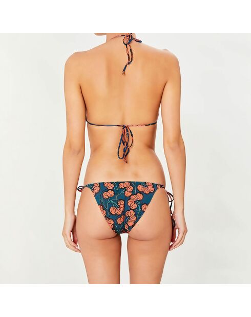 Maillot de bain 2 pièces triangles souples Inle bleu/rose