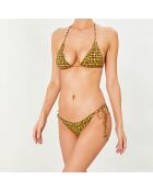 Maillot de bain 2 pièces triangles souples Huellas jaune/noir