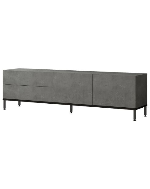 Meuble TV LV6 argenté/noir - 170.3x46.4x35.5 cm