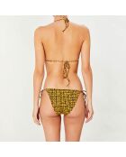 Maillot de bain 2 pièces triangles souples Huellas jaune/noir