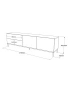 Meuble TV LV6 argenté/noir - 170.3x46.4x35.5 cm