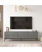 Meuble TV LV6 argenté/noir - 170.3x46.4x35.5 cm