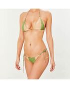 Maillot de bain 2 pièces irisé triangles souples Br Rayas beige/vert