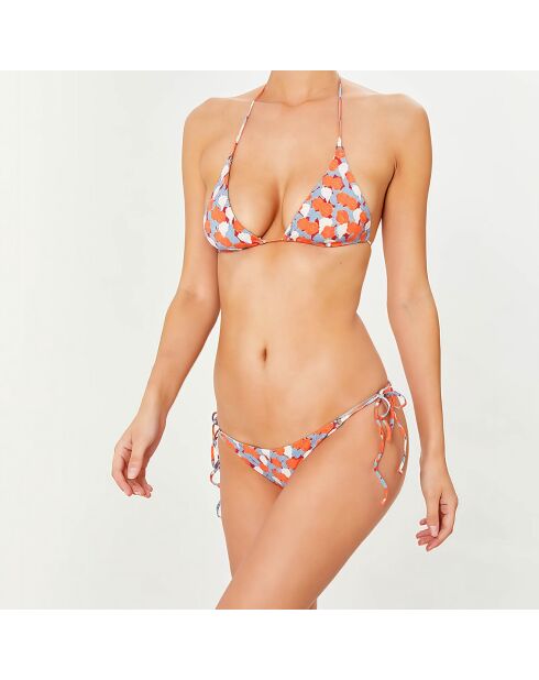Maillot de bain 2 pièces triangles souples Medusa orange/bleu