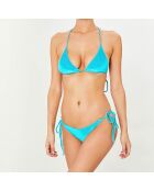 Maillot de bain 2 pièces triangles souples en Velours turquoise