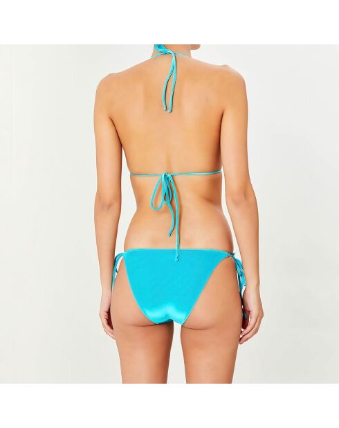 Maillot de bain 2 pièces triangles souples en Velours turquoise