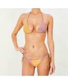 Maillot de bain 2 pièces irisé triangles souples Br Rayas rose/jaune