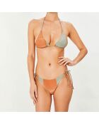 Maillot de bain 2 pièces irisé triangles souples Br Rayas orange/beige