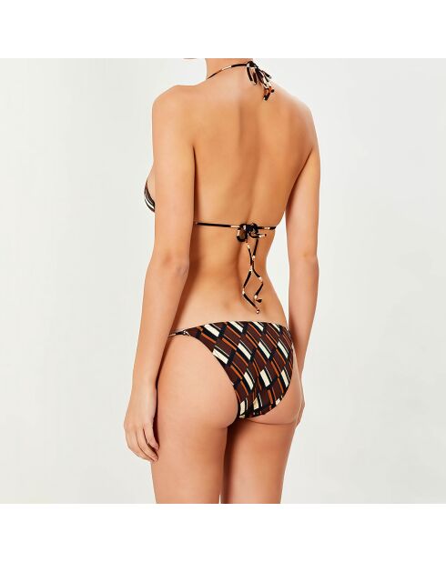 Maillot de bain 2 pièces triangles souples Clave marron/écru