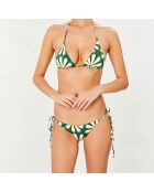 Maillot de bain 2 pièces triangles souples Sun vert/écru