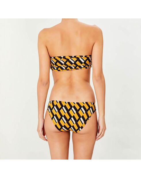 Maillot de bain 2 pièces bandeau Clave noir/jaune