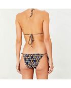 Maillot de bain 2 pièces triangles souples Hippie bleu/jaune