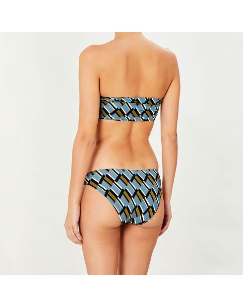 Maillot de bain 2 pièces bandeau Clave bleu/kaki