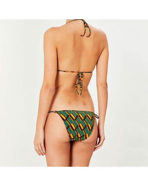 Maillot de bain 2 pièces triangles souples Clave vert/jaune