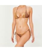 Maillot de bain 2 pièces irisé triangles souples Br Rayas marron/doré