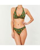 Maillot de bain 2 pièces triangles foulard Clave vert/jaune
