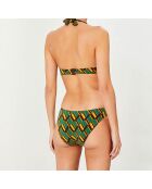 Maillot de bain 2 pièces triangles foulard Clave vert/jaune