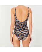 Maillot de bain 1 pièce Hippie bleu/jaune