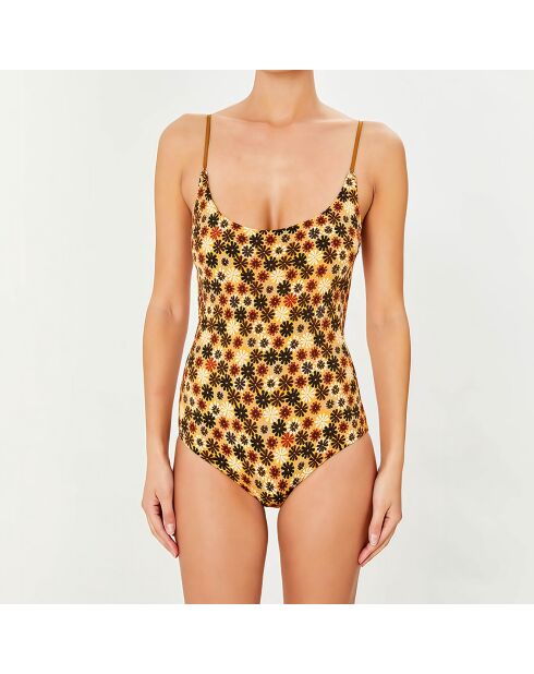 Maillot de bain 1 pièce Hippie jaune/noir