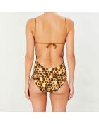 Maillot de bain 1 pièce Hippie jaune/noir
