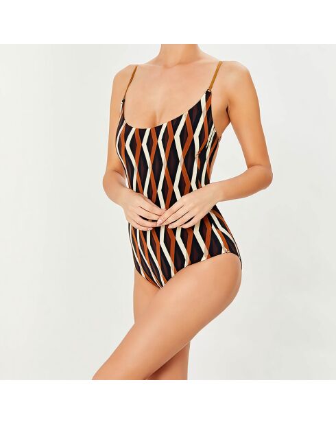 Maillot de bain 1 pièce Somni marron/rouille