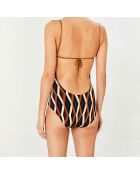 Maillot de bain 1 pièce Somni marron/rouille