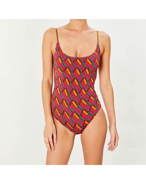 Maillot de bain 1 pièce Clave rose/orange