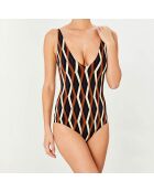 Maillot de bain 1 pièce Somni marron/rouille