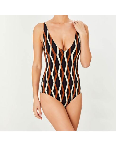 Maillot de bain 1 pièce Somni marron/rouille