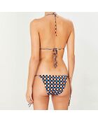 Maillot de bain 2 pièces triangles souples Géo bleu/marron