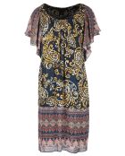 Robe courte Festivite manches chauve souris  marine