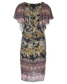 Robe courte Festivite manches chauve souris  marine