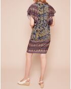 Robe courte Festivite manches chauve souris  marine