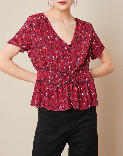 Top Topanga imprimé rouge