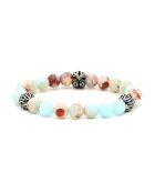 Armband aus Stahl und mehrfarbigem Agalmatolith