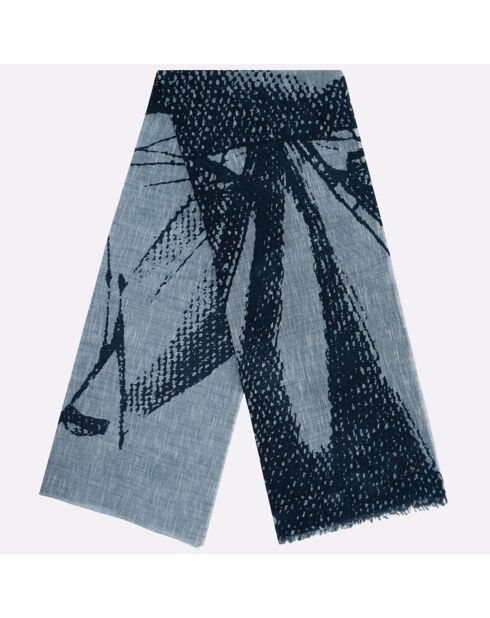 Écharpe Ulysse bleue - 70x190 cm